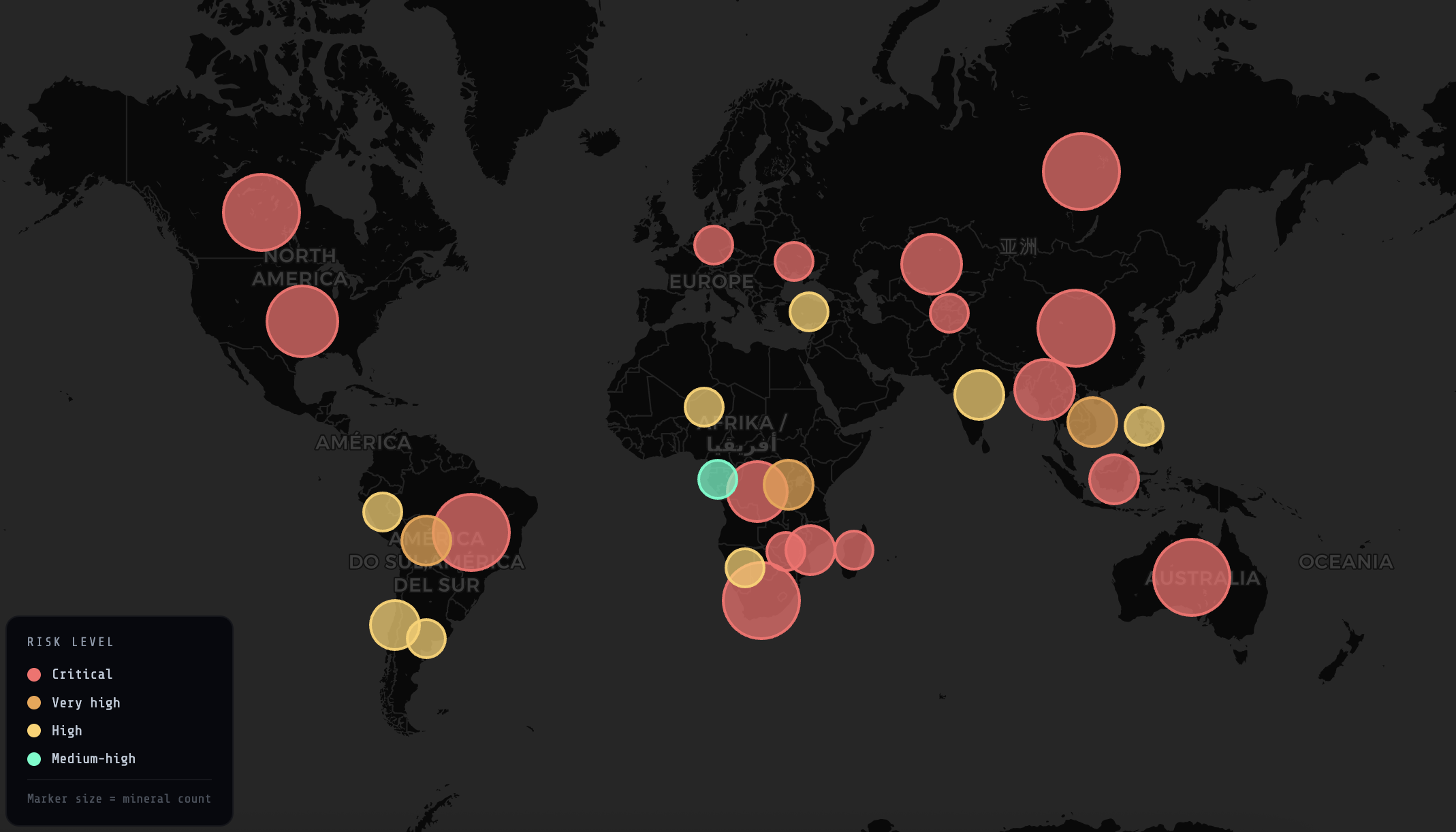 Global critical minerals risk map — click to explore